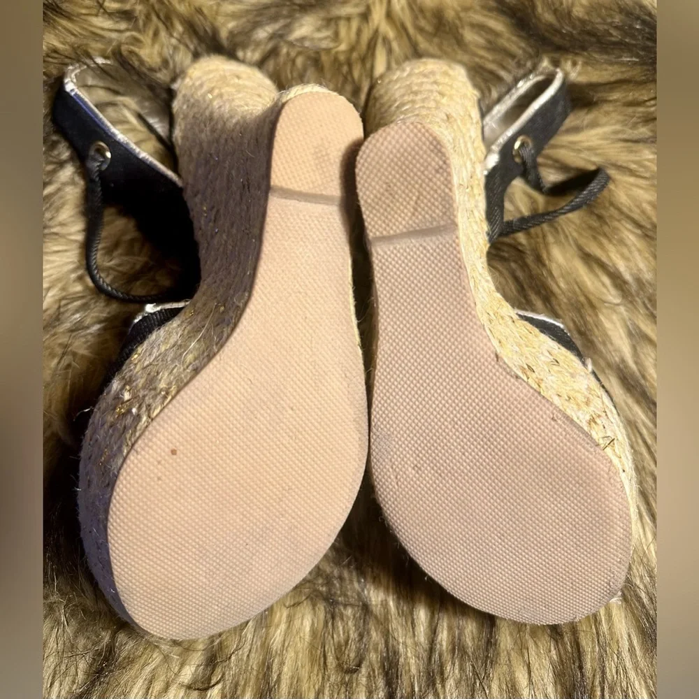 Vintage Bebe Blue Denim Espadrille Wedge Sandals Women’s Size 8.5 – Y2K Style